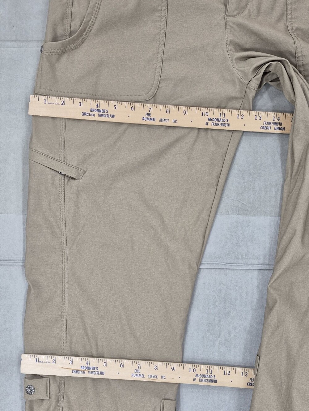 Athleta Shasta Convertible Hiking Utility Pants women's 16T Tall khaki stretch - Picture 6 of 13